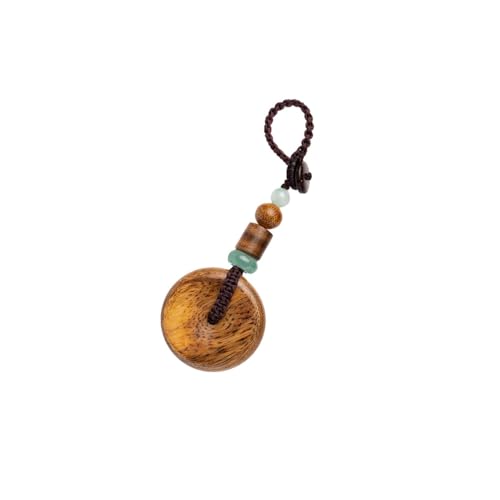 ADERFETBI Llavero Agarwood-Llavero de Coche con Colgante de Paz, Cadena de Cuerda Hecha a Mano, joyería, Colgante de Mochila, decoración de Llaves Llavero Coche