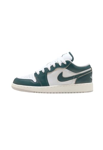 Air Jordan 1 Low SE Big Kids' Shoes (FQ8041-300, Oxidized Green/White/Sail/Oxidized Green) Size 6