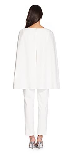 Adrianna Papell Women's Knit Crepe Cape Jumpsuit, Ivory, 12 #TOP1