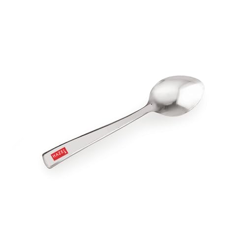 Image of HAZEL Stainless Steel Small Spoons Set of 2 | Mini Spoon for Kids, Masala Jar, Spice Containers | 13.5 cm Baby Serving Spoon for Kitchen