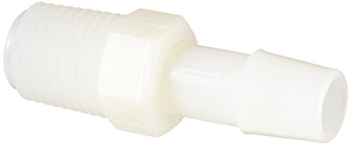 Eldon James A4-6NN Natural Nylon Adapter Fitting, 1/4-18 NPT to 3/8