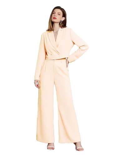 Image of KOTTY Women's Solid Relaxed Fit Full Sleeve Co-ord Blazer and Trouser Set.