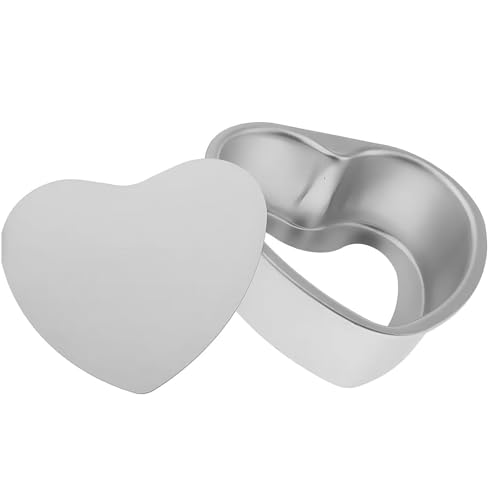 HOMOMSAE Heart Shaped Cake Pans 10 Inch, Aluminum Large Cake Pan with Removable Bottom DIY Deep Baking Mold Tool for Valentines Wedding Party Birthday