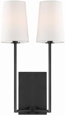 Crystorama Lena 2 Light Black Forged Sconce