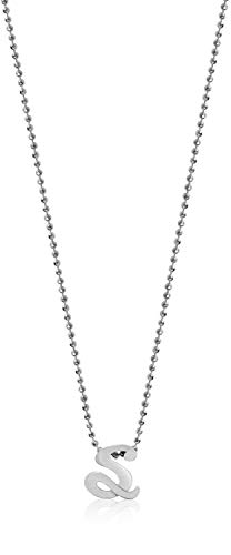 Alex Woo Little Autograph Letter S Necklace, Silver, One Size