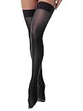 Men's Sissy High Over Knee Oil Shiny Stocking, Femboy Thigh High Stockings, for Cross-dressing Exploring your feminine side. (Black)