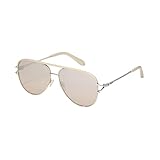 QUAY - Women's Sunglasses, Aviator Lenses with UV Protection (High Key Twist, Silver/Silver Champagne Flash)