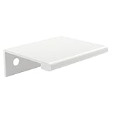 Richelieu Hardware BP98983330 Lincoln Collection 1 5/16-inch (33 mm) Center-to-Center White Modern Cabinet and Drawer Edge Pull Handle for Kitchen, Bathroom, and Furniture
