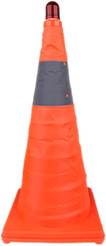 Traffic Safety Cones with LED Lights Plastic Base Multi-Purpose Pop Up Parking Cones for Driving Training Road Construction and Event Safety (1 Pack H60cm)