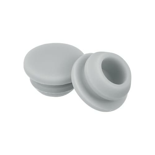 Image of MECCANIXITY 30pcs Silicone Snap in Locking Hole Plugs,9mm /0.4 Inch Mounting Diameter Narrow Groove Width 2mm Panel Seal Cover Round for Kitchen Bulkheads Waterproof Sealing Plugs Grey