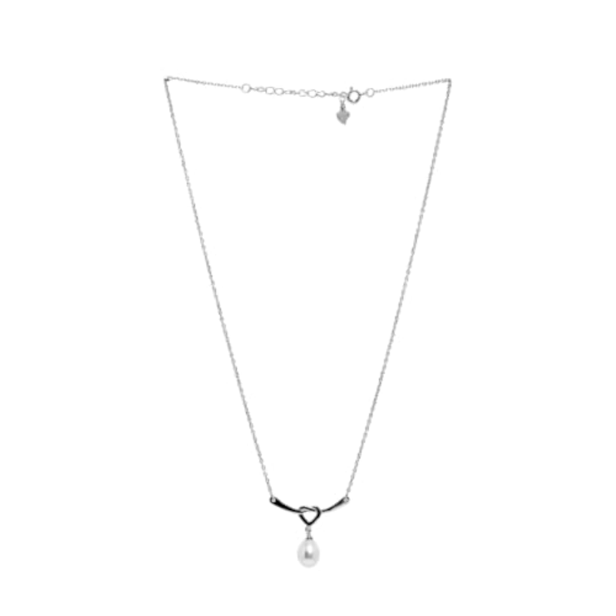Women's Modern Knot & Pearl Drop Necklace, Elegant Design