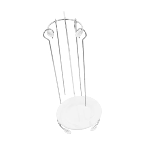 WEKADRIN Supporto per Spiedini in Acciaio per Barbecue con Porta Spiedini Verticale e Piatto Gocciolatoio Resistente per Cottura all Aperto