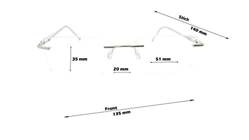 Image of N Specs An Optical Mall Reading Glasses For Men Women Unisex Stylish Framless Frame With Anti Reflected Unbreakable Fiber Glasses