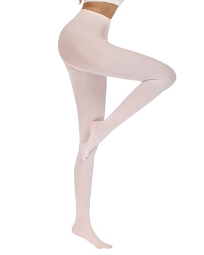 Image of Luxdovi Women Ultra Soft 50 Denier Silky Tights Semi Opaque Solid Color Pantyhose High Waist Footed Stockings