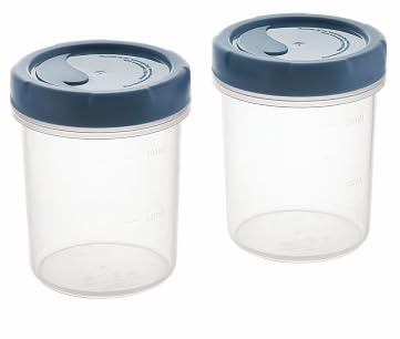 Image of All Time Twister Airtight Food Storage Container Set of 2 | 300ml Each | BPA Free Leakproof Round Plastic Kitchen Containers with Locking Lid | Food Grade Storage Boxes - Transparent