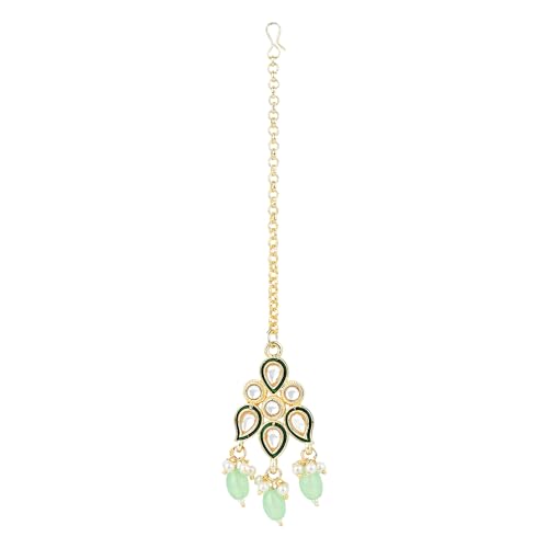 Image of I Jewels Gold Plated Traditional Kundan Pearl Meenakari Choker Necklace Jewellery With Jhumka Earrings Set For Women /Girls