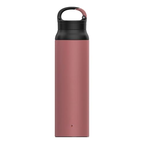 ウォーターボトル 600ml ハンドル付き 24時間保冷保温 ステンレススチール 魔法瓶 ウォーターボトル スポーツドリンク ジム オフィス アウトドア ビーチ 女の子 男の子 ピーチグリーン (レッド)