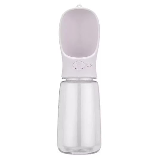 Portable Dog Water Bottle, Capacity, Leak-Proof Dispenser for Walking Travel, Hiking, Camping, Outdoor Use (Elegant white, 550ml)