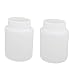 New Lon0167 500ml 55mm Featured Dia Wide Mouth reliable efficacy HDPE Plastic Round Graduated Bottle White 2pcs(id:7dd 7e cb 243)
