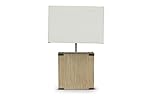 kostka lampen frankreich Nombre de lumières : une (1) Baxton Studio Kostka Lampe en bois et tissu Blanc