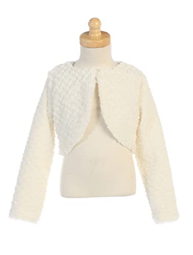 Made in USA - White Cardigan for Girls - Faux Fur Sweaters for Girls - Dress Bolero for Toddler - Baby Kids Shrug2