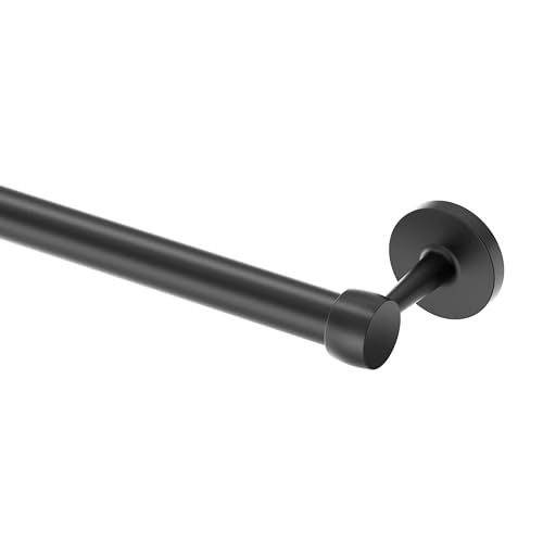 Image of Gatco 5210MX Gibson Towel Bar, Matte Black, Wall-Mounted Bathroom Towel Bar, Retro Modern Decorative Hardware, Heavy Duty Metal with EZ Ancor Mounting