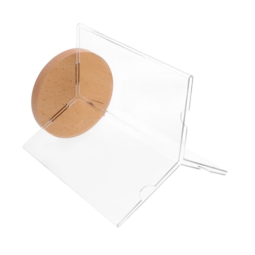 HAPINARY Menu Display Stand The Menu Display Shelf Menu Holders Menu Holder Desktop Display Stand Rotary Menu Stand Menu Holder for Menu Display Rotary Menu Holder Transparent Wood