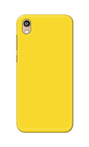 Image of Printed Hard Back Cover Case for Honor 8S | Huawei Y5 2019 Back Cover (Plain Yellow) -1803