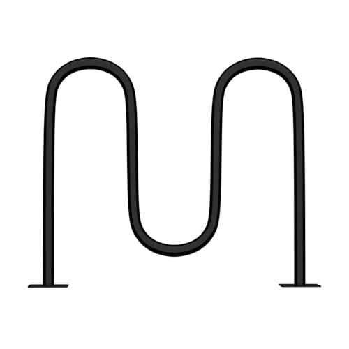 Sandbaggy Wave Bike Rack - 5 Bike Capacity - Outdoor, Commercial - Galvanized Steel - Surface/Ground Mounted (1, Black)