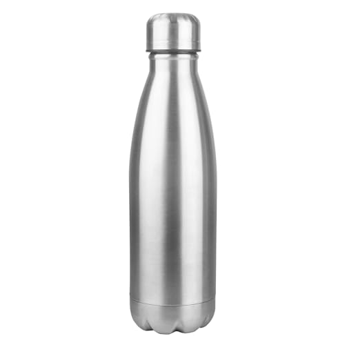 OWS 17oz Insulated Water Bottles Bulk 1/2/4 Pack, Metal Sports Water Bottles, Double Wall Vacuum BPA-Free Flask for School, Sports(silver 1pc)