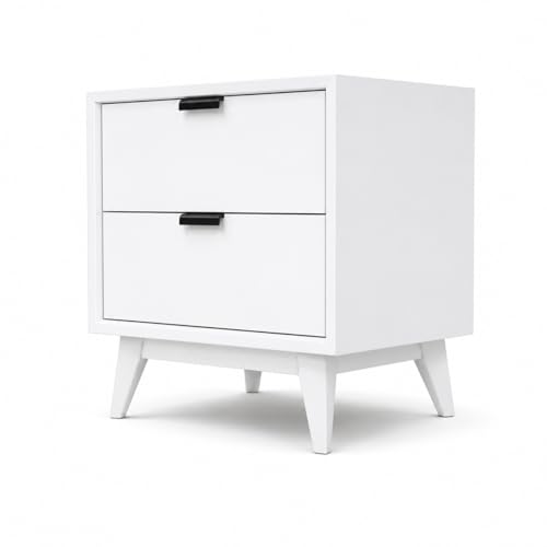 Image of Solid Wooden Bedside End Table Wooden NightStand Side Table for Living Room, Home and Office Furniture | Solid Wood Bed Side End Table for Bedroom Table- in White Finish