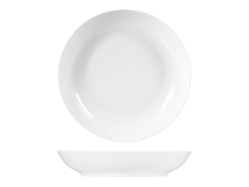 H&H Sweden Set 6 Piatti Fondi, Porcellana, Bianca, 20cm