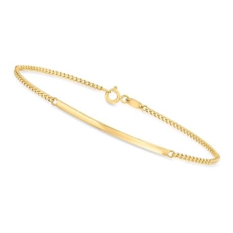Canaria 10kt Yellow Gold Curb-Link Bar Bracelet. 7 inches Cover