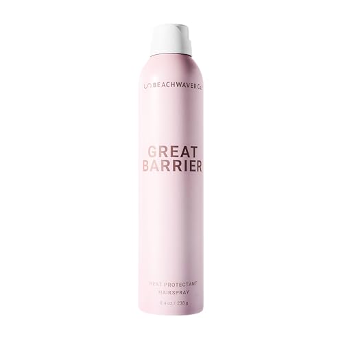 Beachwaver The Co. Great Barrier Heat Protectant Hair Spray - Full Size (8.4 Oz) | Multi-Purpose Treatment for Heat Protection Flexible Hold & No Frizz | Polynesian Pink Sugar Fragrance