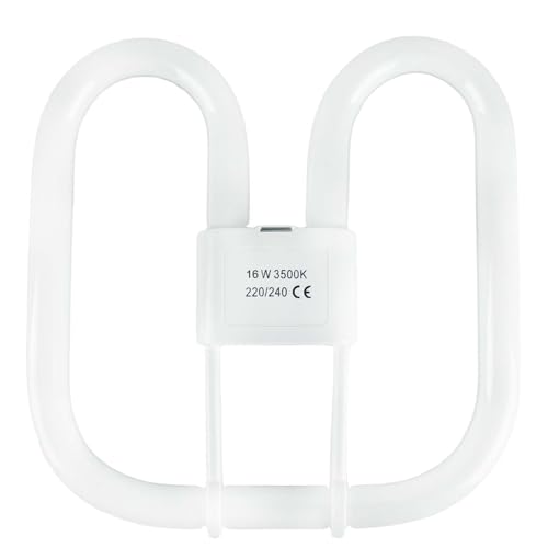 16W GR10Q Compact Fluorescent Lamp，4 Pin Light Bulbs Warm White 3500K Non-Dimmable，950LM，AC 230V，Recessed Ceiling Light，Energy Saving Light Bulbs，Pack of 1.