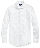 POLO RALPH LAUREN Custom Fit Linen Shirt (UK, Alpha, M, Regular, Regular, White)