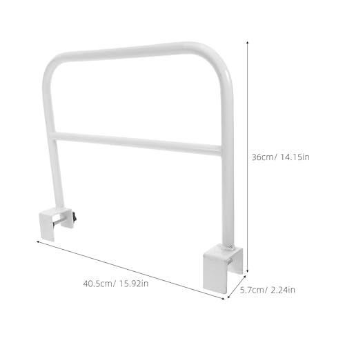Barandilla de cama lateral anticaídas portátil de hierro blanco 3