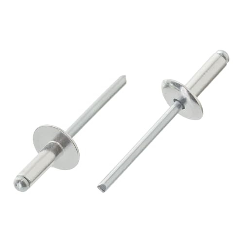 Lot de 100 rivets aveugles 5 x 16 mm en aluminium et acier à grande tête 14 mm DIN 7337