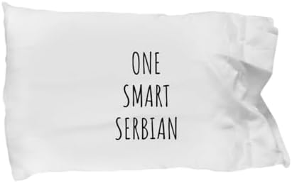 EzGift One Smart Serbian Pillowcase Funny Serbia Gift Idea for Clever Men Intelligent Women Geek Quote Gag Joke Pillow Cover Case 20x30 image 3