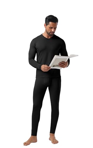 Askdeer Thermal Underwear for Men Long Johns Thermal Fleece Lined Long Underwear Base Layer Set4
