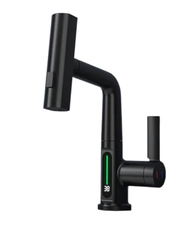 Robinet de cuisine à arc élevé noir pour salle de bain et évier - 2