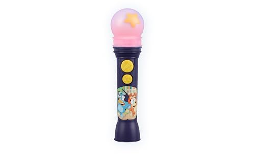 eKids Bluey Microphone Toy for Toddlers, Includes Built-in Music and Lights, Designed for Fans of Bluey Toys