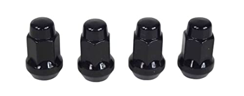 Image of MASSFX 16-Pack Durable Black 17mm Hex Lug Nuts, 35mm Length, & 12x1.25 Thread - Heavy Duty Replacement Lug Nuts for Golf Cart Wheels, Fits Most EZGO, Club Car & Yamaha Golf Cart Wheels