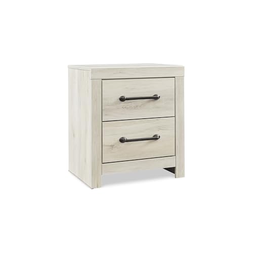 Signature Design by Ashley Cambeck Farmhouse Industrial 2 Drawer Two Drawer Nightstand with 2...
