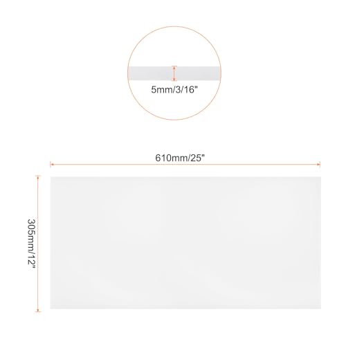 Image of 12 x 24 Inch UHMW Polyethylene Sheets, 3 /16 Inch Thick Ultra High Molecular Weight White Plastic Sheet [for Home, Industrial]