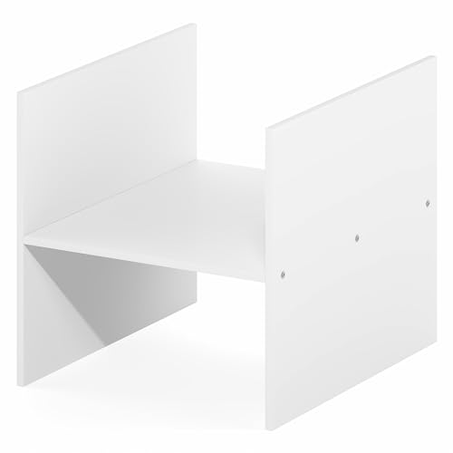 Furinno Cubicle H-Shelf Cube Insert, 2-Tier Cube Organizer, White - image 7