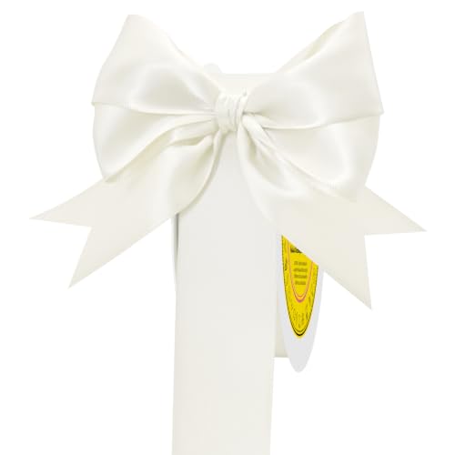 Image of Double Face White Satin Ribbon 1-1 /2 inch X 50 Yards Polyester White Ribbon for Gift Wrapping Very Suitable for Weddings Party Hair Bow Invitation Decorations and More