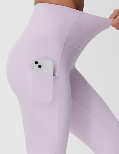 Image of THE GYM PEOPLE Thick High Waist Yoga Pants with Pockets, Tummy Control Workout Running Yoga Leggings for Women