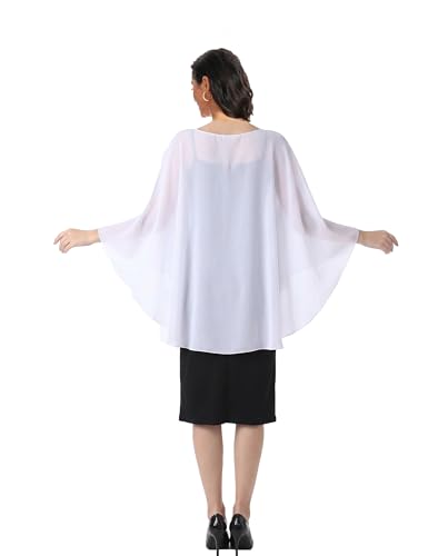 Image of Baoqiya Chiffon Capes Sheer Capelets Long Cape Poncho For Women Plus Size