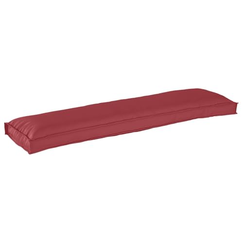 vidaXL Cojín de banco rojo vino, uso en interiores, poliéster, tela, 150 cm x 40 cm x 7 cm, forma rectangular